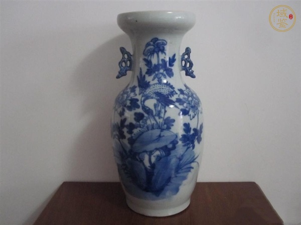古玩陶瓷牡丹鶴紋瓶真品鑒賞圖