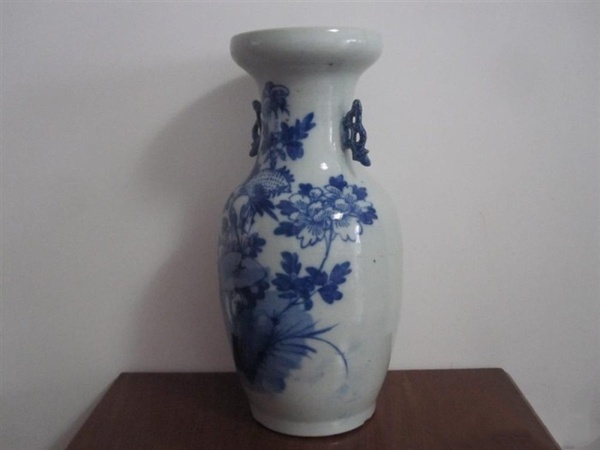 古玩陶瓷青花牡丹仙鶴紋賞瓶拍賣，當前價格5228元