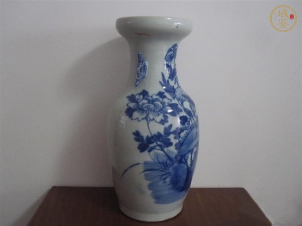古玩陶瓷牡丹鶴紋瓶真品鑒賞圖