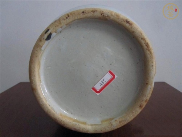 古玩陶瓷牡丹鶴紋瓶真品鑒賞圖
