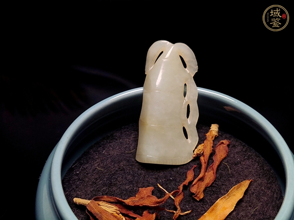 古玩清代和田白玉竹節(jié)佩真品鑒賞圖