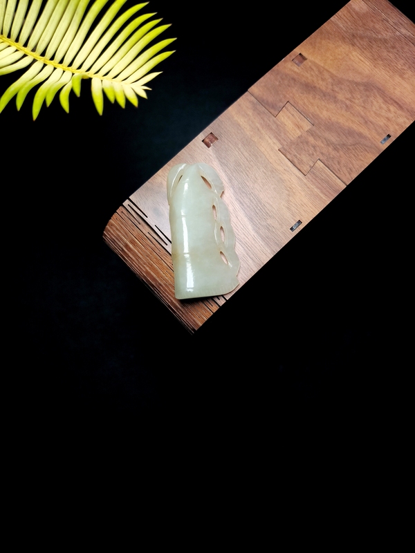 古玩雜項清代和田白玉竹節(jié)佩拍賣，當前價格2000元