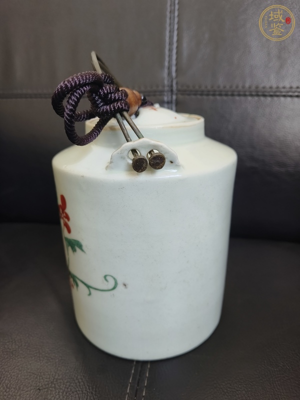 古玩陶瓷花卉紋提梁壺真品鑒賞圖