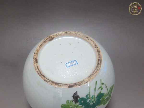 古玩陶瓷粉彩花鳥紋西瓜罐真品鑒賞圖