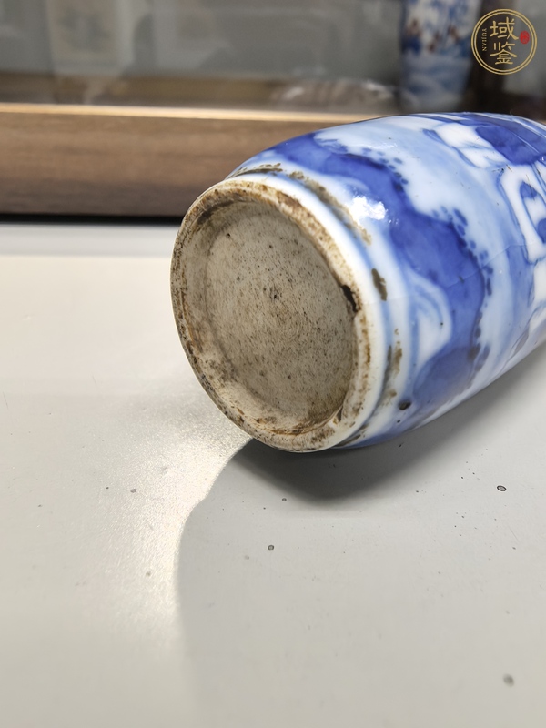 古玩陶瓷教子圖青花鼻煙壺真品鑒賞圖