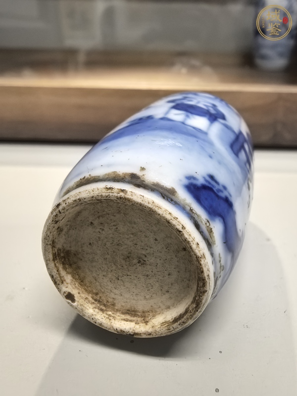 古玩陶瓷教子圖青花鼻煙壺真品鑒賞圖