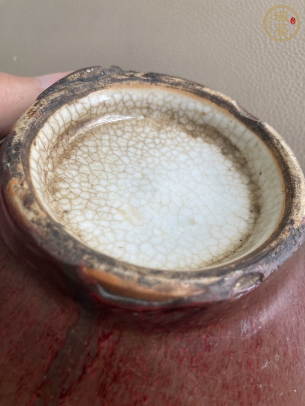 古玩陶瓷郎紅釉水盂，平臺(tái)不允許估價(jià)真品鑒賞圖