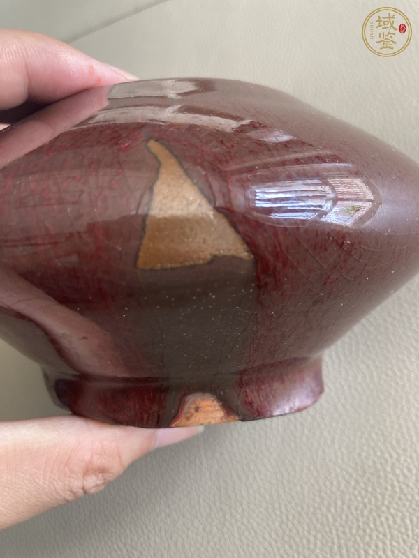 古玩陶瓷郎紅釉水盂，平臺(tái)不允許估價(jià)真品鑒賞圖