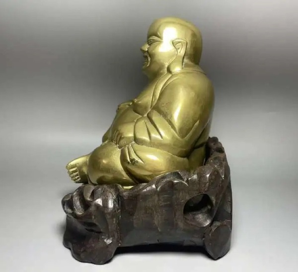 古玩雜項大尺寸清代彌勒佛銅造像拍賣，當(dāng)前價格5800元