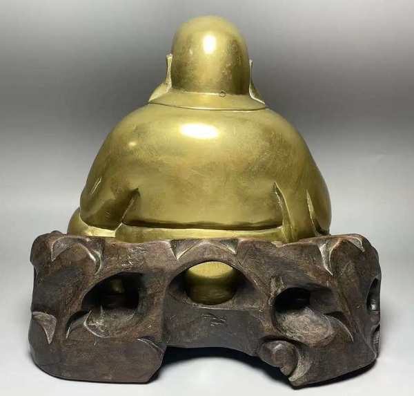 古玩雜項大尺寸清代彌勒佛銅造像拍賣，當(dāng)前價格5800元