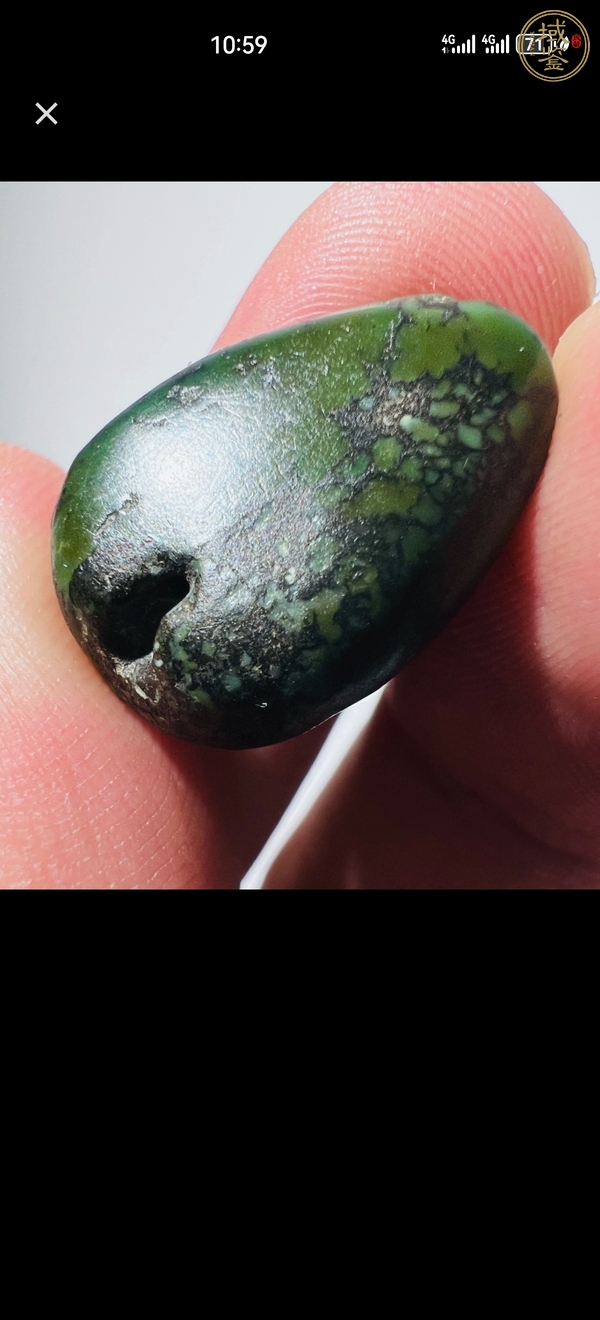 古玩玉器天然松石珠真品鑒賞圖