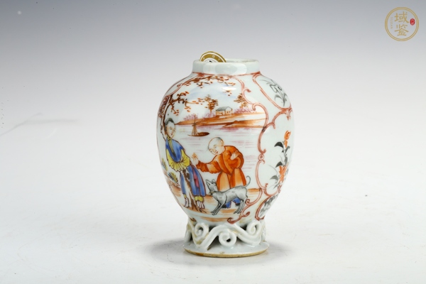 古玩乾隆·廣彩開窗滿大人圖小瓶真品鑒賞圖