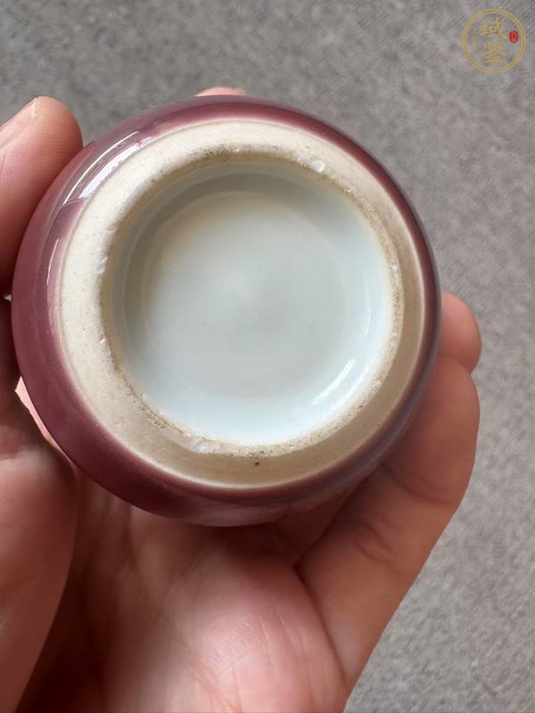 古玩陶瓷紅釉杯真品鑒賞圖