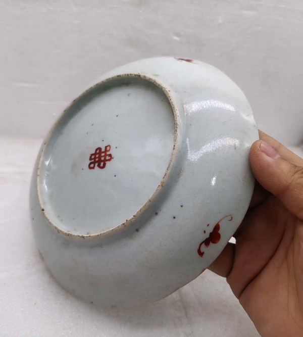古玩陶瓷清晚期粉彩竹紋盤拍賣，當(dāng)前價(jià)格1200元