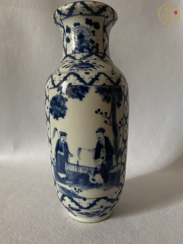 古玩陶瓷晚清青花洗口瓶真品鑒賞圖