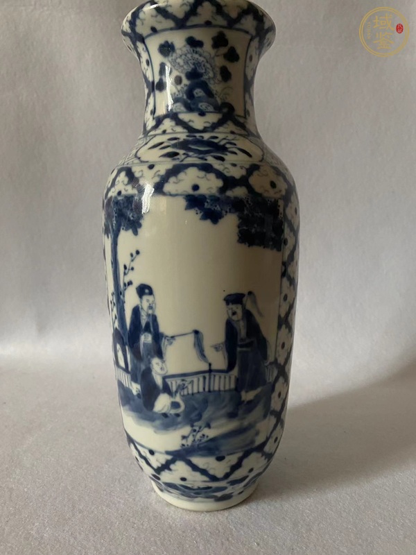 古玩陶瓷晚清青花洗口瓶真品鑒賞圖
