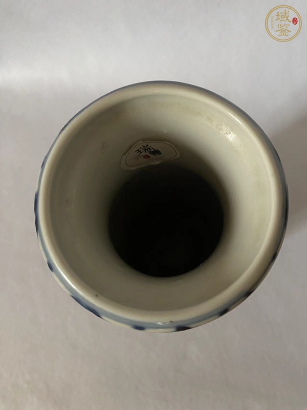 古玩陶瓷晚清青花洗口瓶真品鑒賞圖
