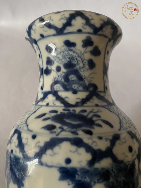 古玩陶瓷晚清青花洗口瓶真品鑒賞圖