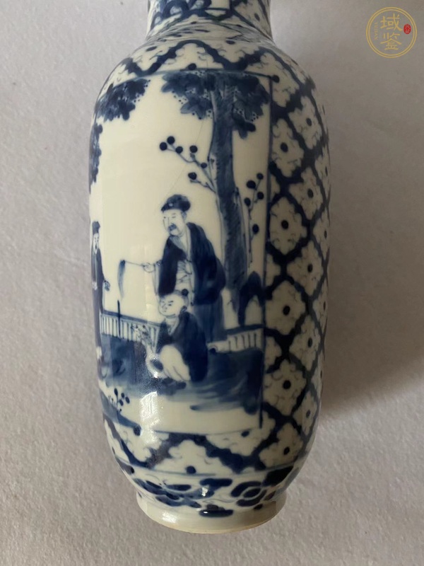 古玩陶瓷晚清青花洗口瓶真品鑒賞圖