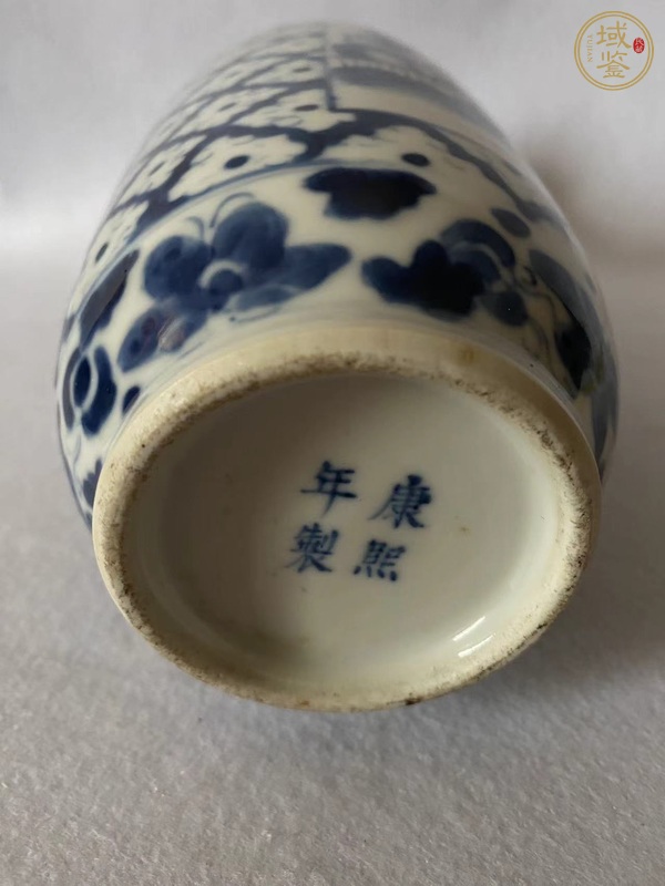 古玩陶瓷晚清青花洗口瓶真品鑒賞圖