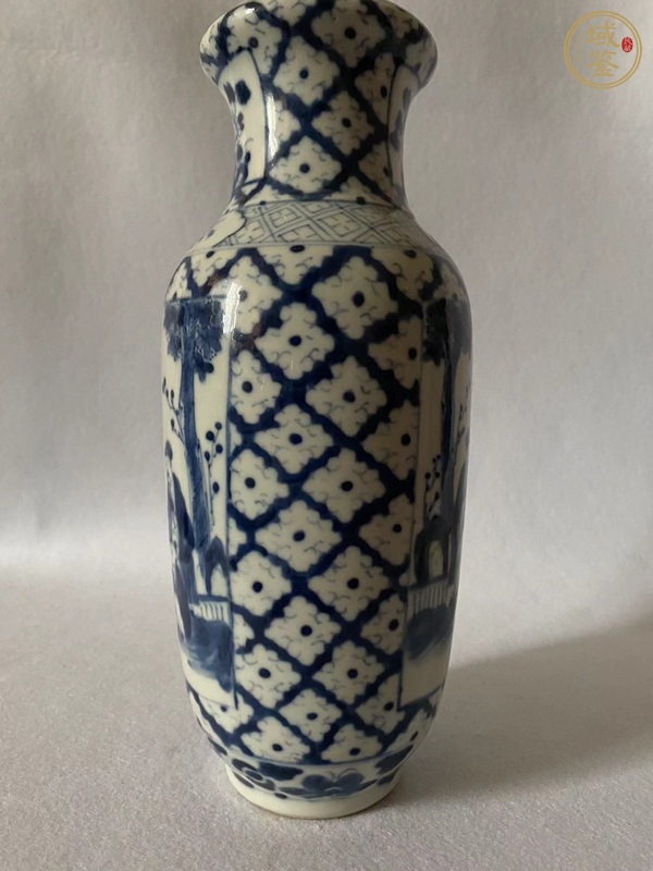 古玩陶瓷晚清青花洗口瓶真品鑒賞圖