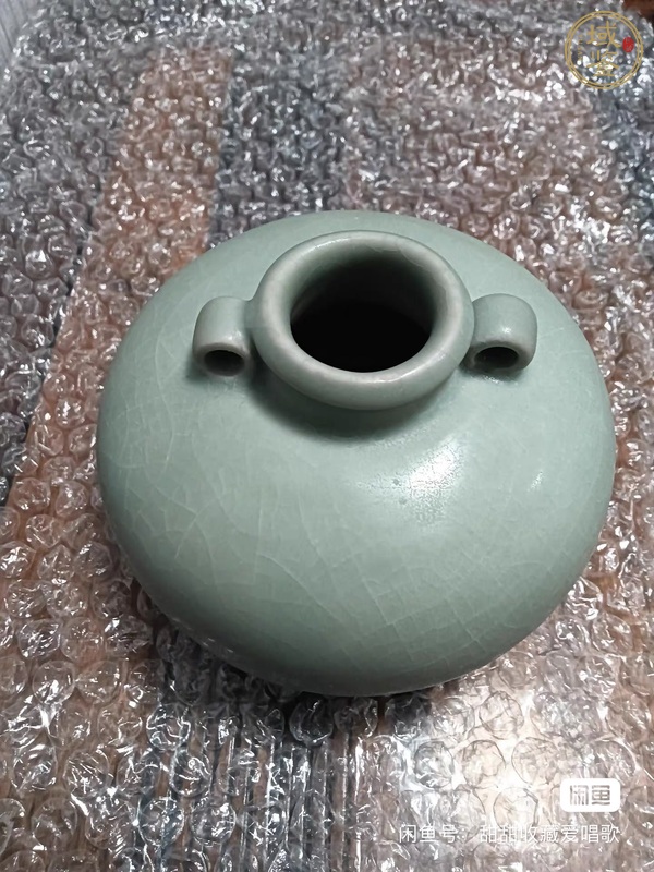 古玩陶瓷龍泉青瓷雙系罐真品鑒賞圖