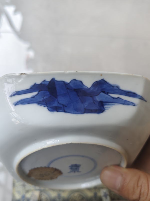 古玩陶瓷高士圖青花盤(pán)拍賣(mài)，當(dāng)前價(jià)格10000元