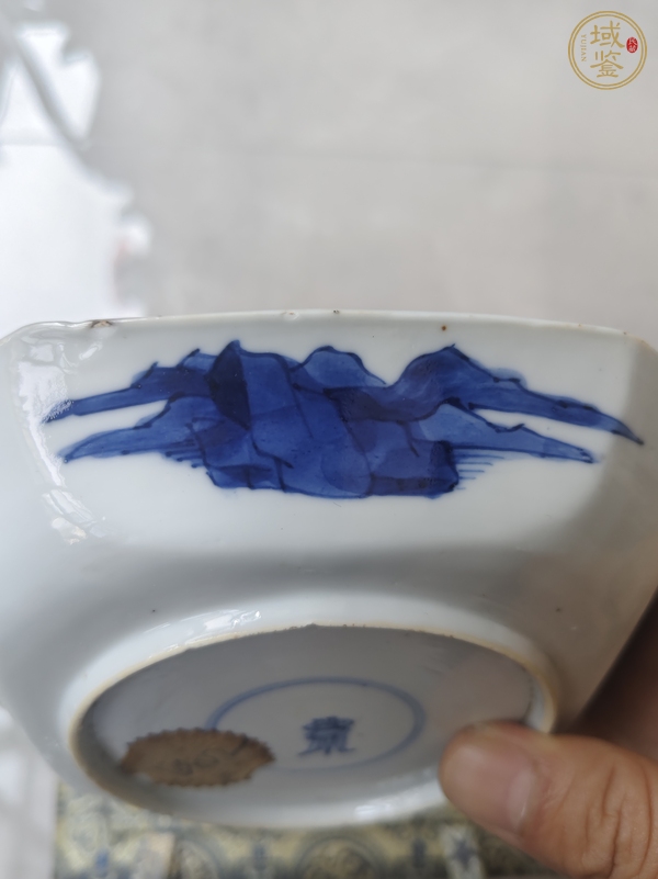 古玩陶瓷高士圖青花盤真品鑒賞圖