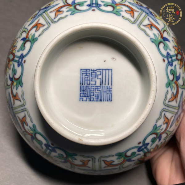 古玩陶瓷青花斗彩福壽花卉紋碗真品鑒賞圖