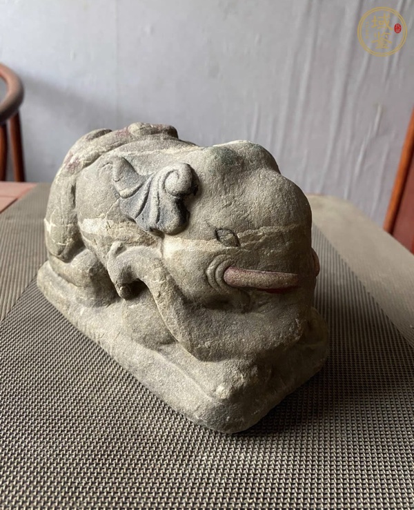 古玩雜項石雕臥像真品鑒賞圖