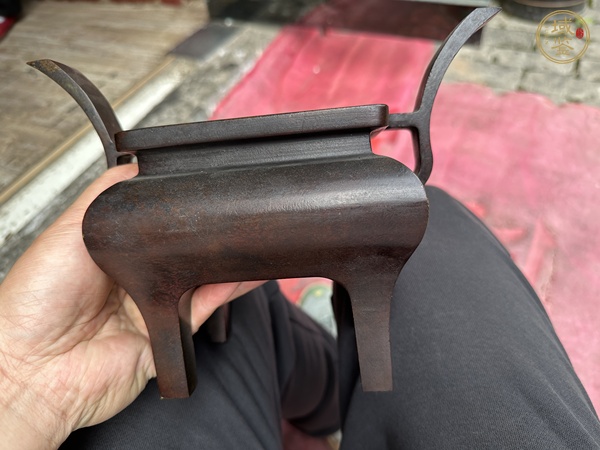 古玩銅器朝冠耳銅爐真品鑒賞圖
