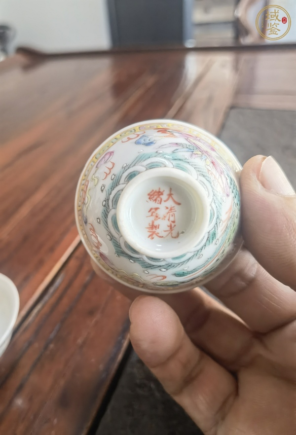 古玩陶瓷民國 粉彩鳳凰紋小杯真品鑒賞圖