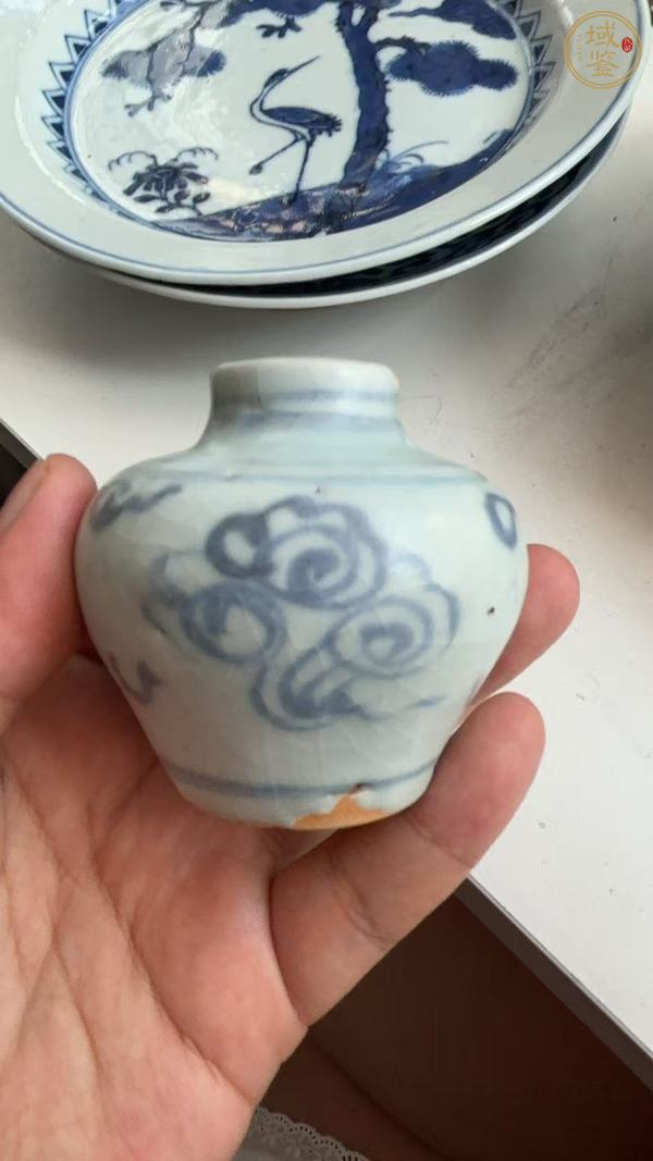 古玩青花水盂真品鑒賞圖