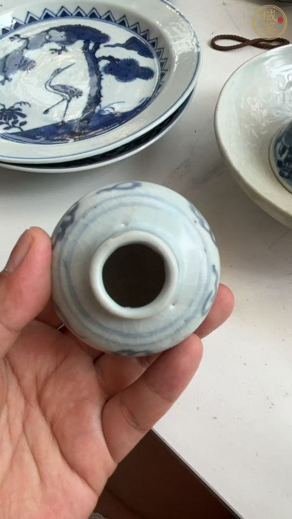 古玩陶瓷青花水盂真品鑒賞圖