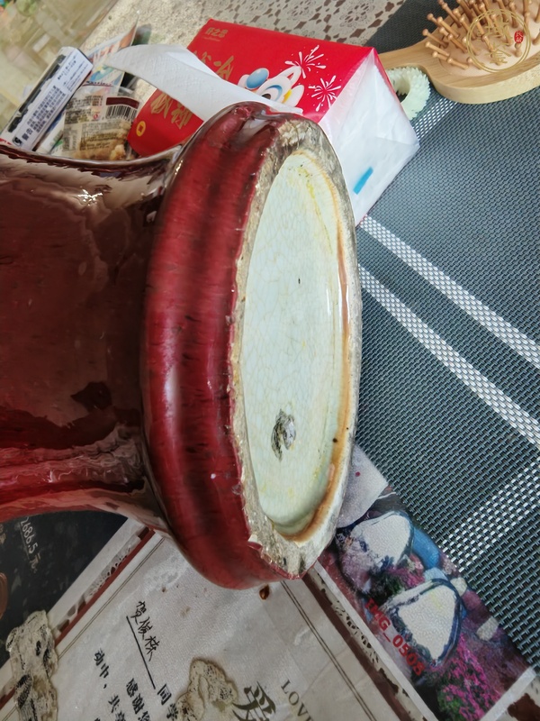 古玩陶瓷郎紅釉觀音瓶真品鑒賞圖