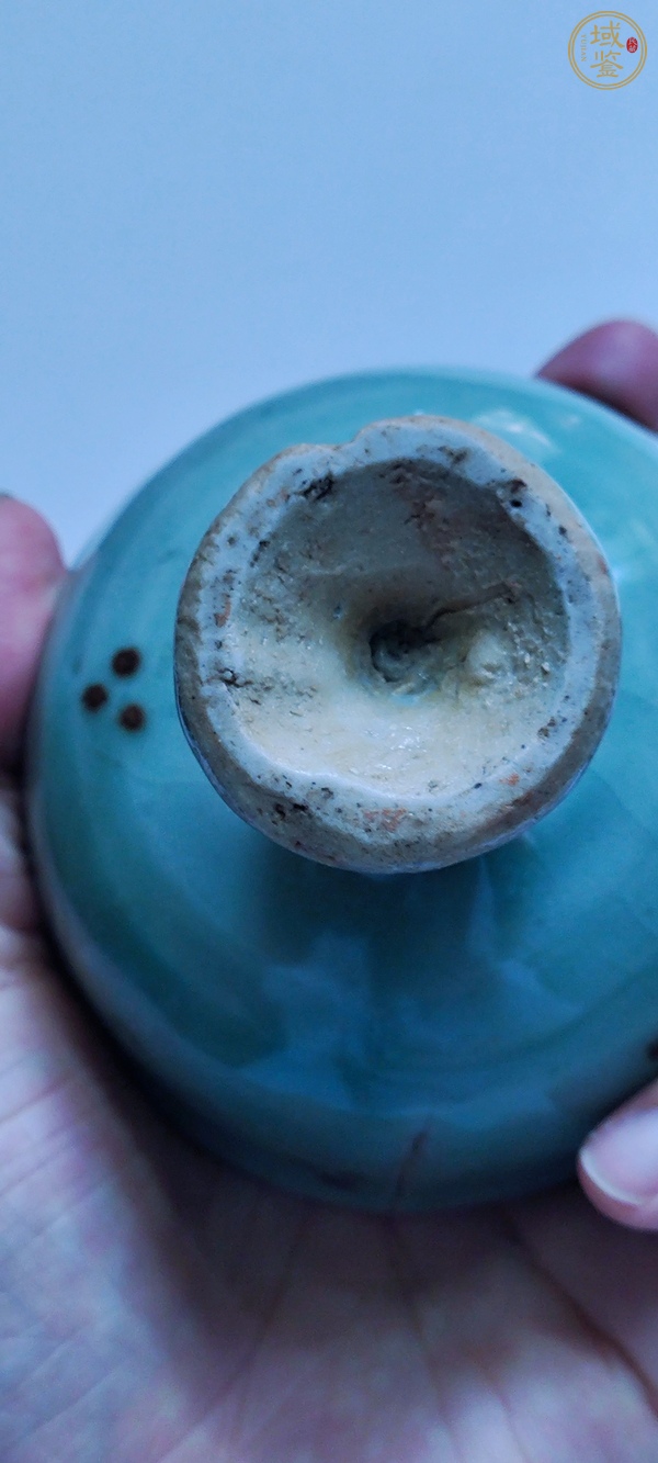 古玩陶瓷龍泉青瓷褐彩高足杯真品鑒賞圖