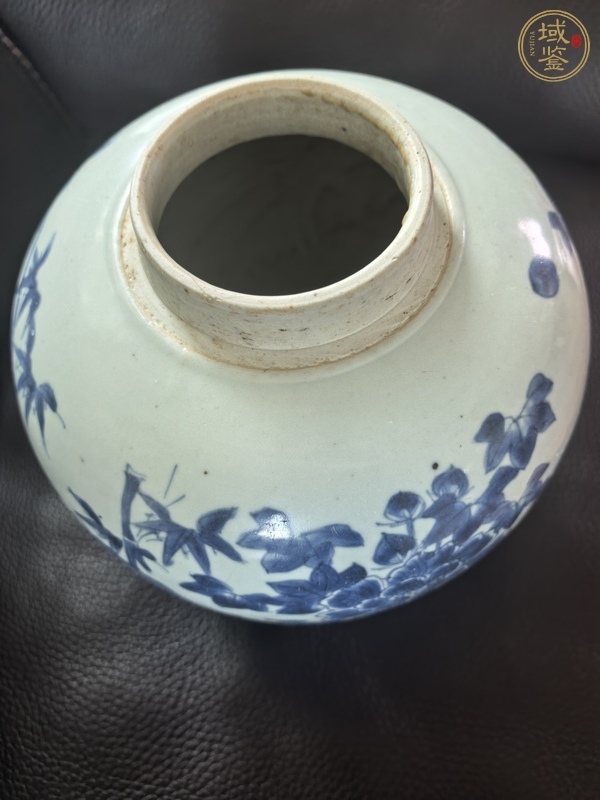 古玩陶瓷青化牡丹雞罐真品鑒賞圖