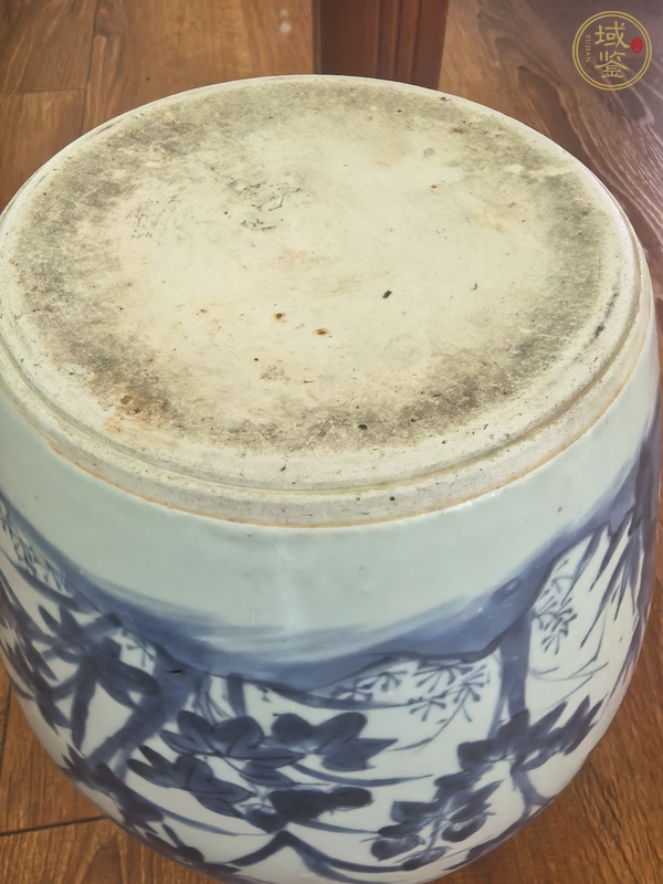 古玩陶瓷青化牡丹雞罐真品鑒賞圖