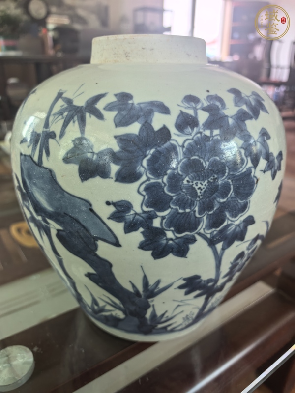 古玩青化牡丹雞罐真品鑒賞圖