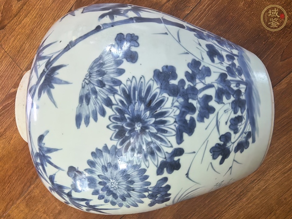 古玩陶瓷青化牡丹雞罐真品鑒賞圖