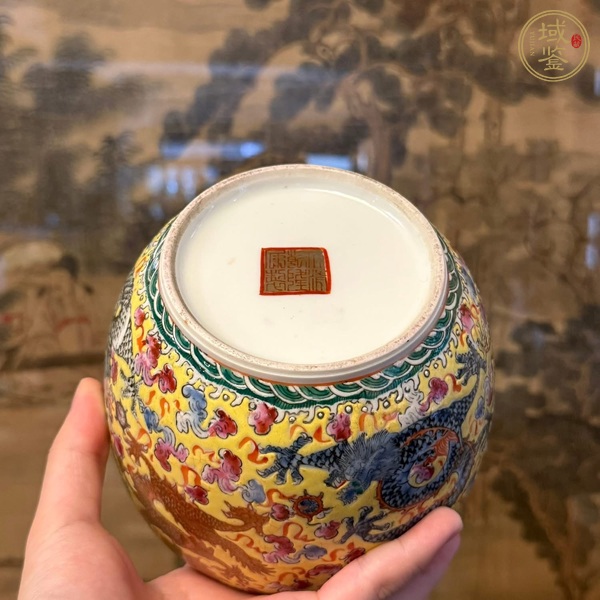 古玩陶瓷粉彩龍紋溫酒器真品鑒賞圖