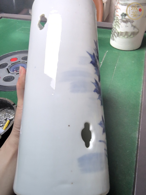 古玩陶瓷青花花鳥紋帽筒真品鑒賞圖