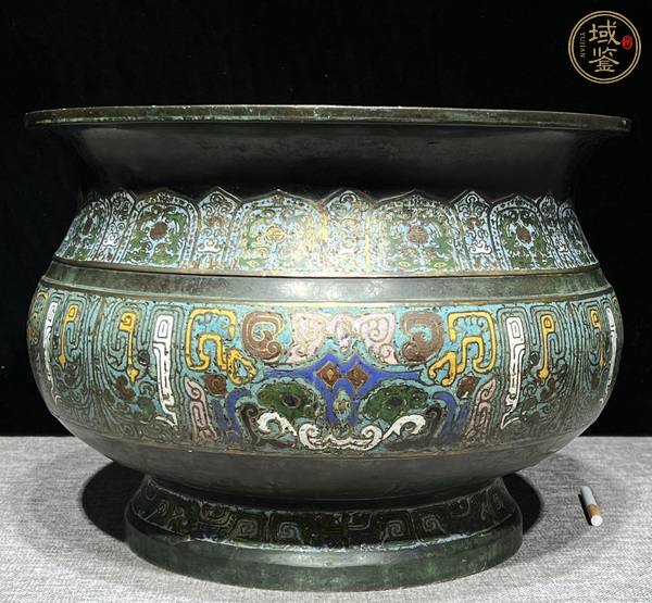 古玩景泰藍銅盆真品鑒賞圖