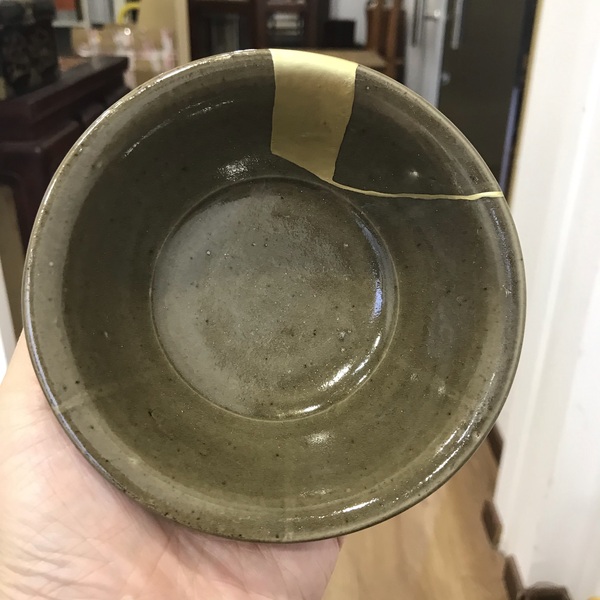 古玩陶瓷耀州窯姜黃釉蓮瓣紋茶盞拍賣，當(dāng)前價(jià)格1000元
