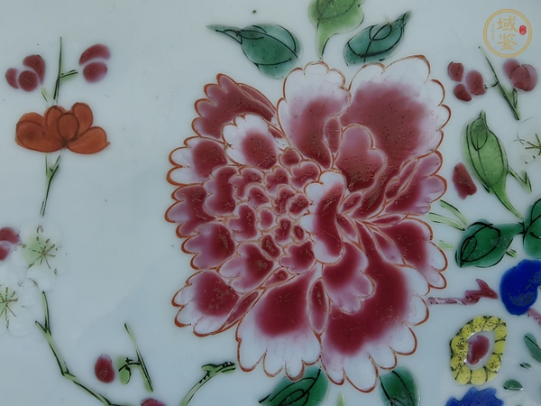 古玩陶瓷花卉紋粉彩盤真品鑒賞圖