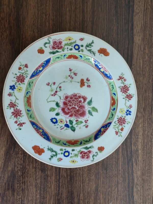 古玩陶瓷花卉紋粉彩盤拍賣，當前價格3500元