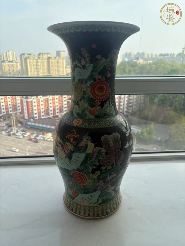 古玩花鳥紋五彩花觚真品鑒賞圖
