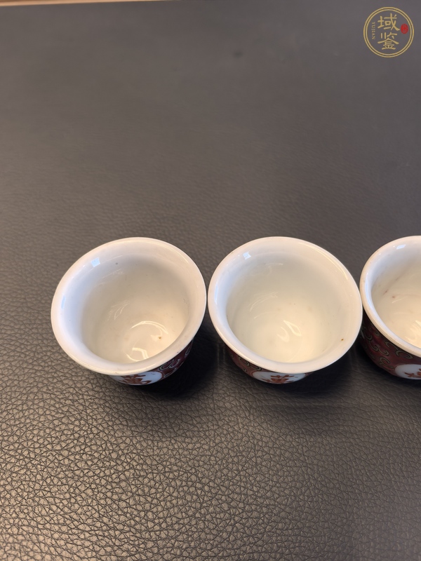 古玩陶瓷胭脂紅粉彩萬壽無疆杯真品鑒賞圖