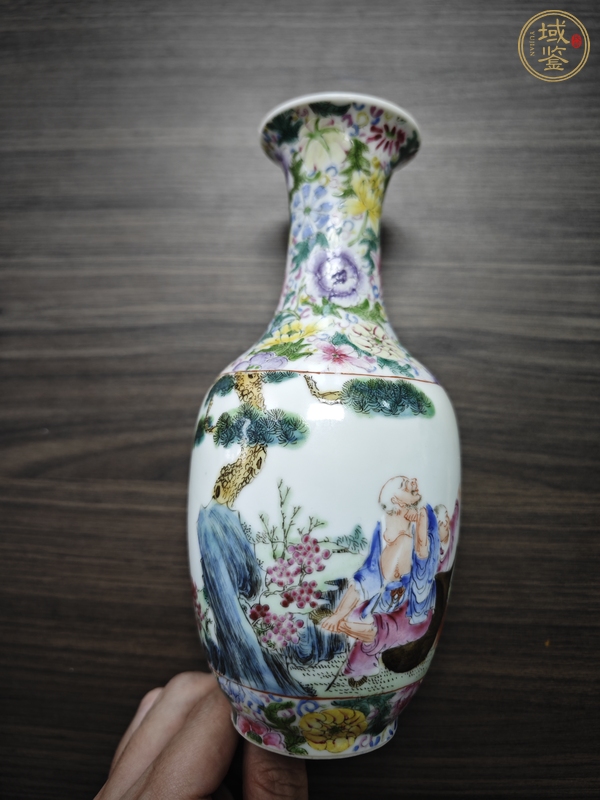 古玩人物紋粉彩瓶真品鑒賞圖