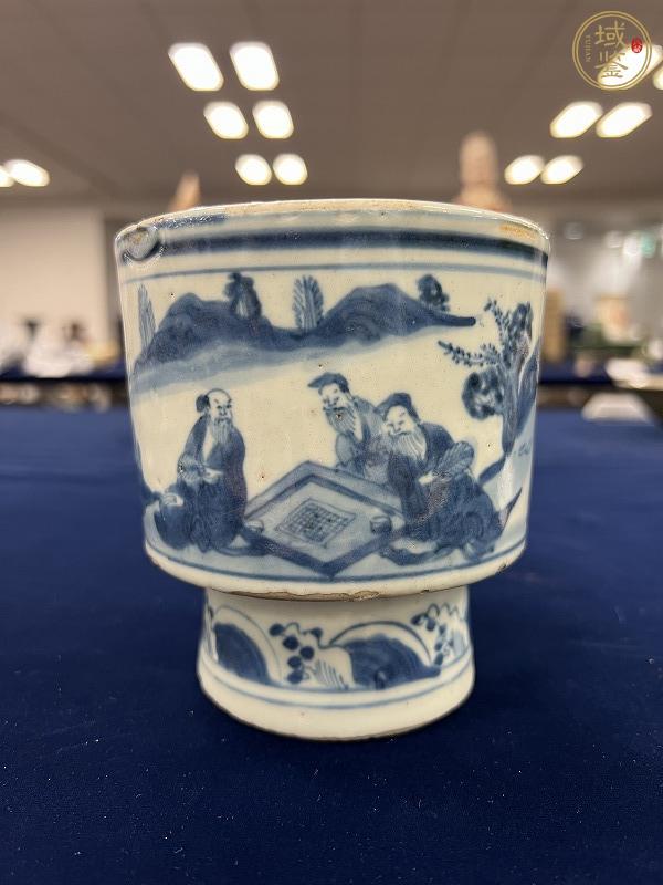 古玩陶瓷青花人物故事紋香爐真品鑒賞圖